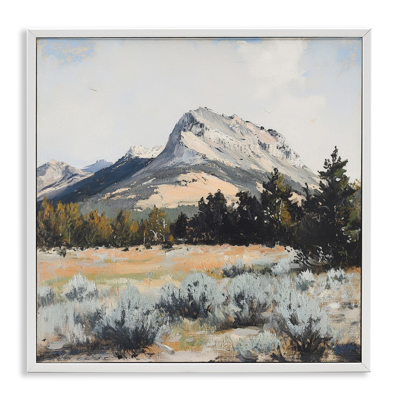 Stupell Industries Desert Mountains and Forest Landscape Framed Giclee, design by Petal Prints Design